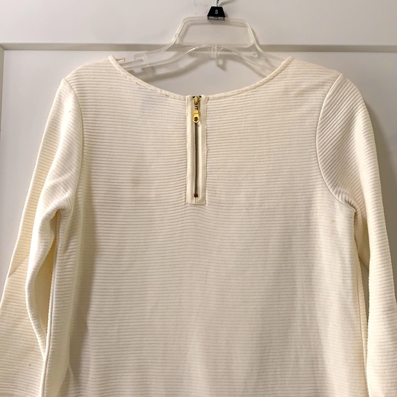 Ivory Ribbed 3/4 Sleeve Dress - Super cute belted - Picture 3 of 3